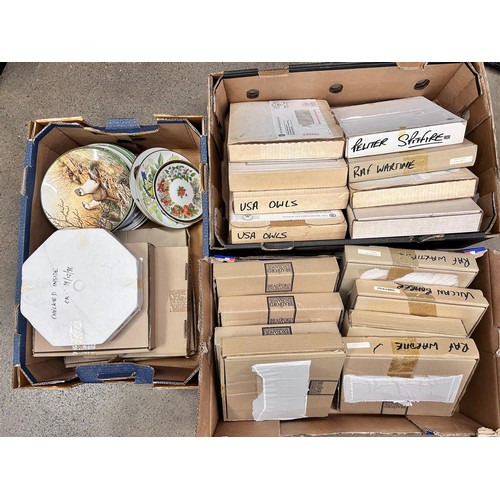 2283 - A large collection of cabinet display plates including The Bradford Exchange (3 boxes in total) *Not... 