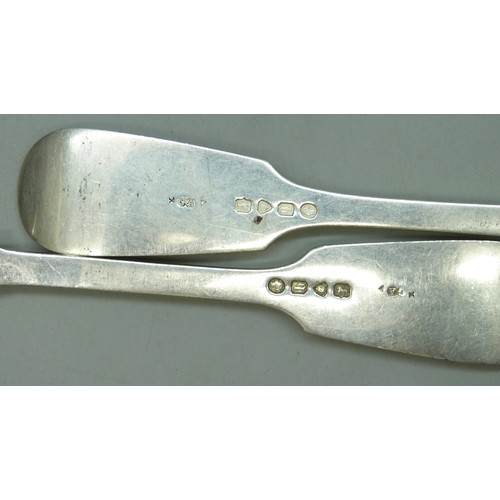7021 - Three Victorian silver dinner forks, Chawner & Co (George William Adams), London, 1871, a George III... 