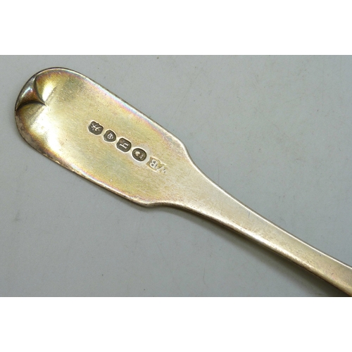 7026 - Two silver spoons including a George IV example, London, 1823, 76g total