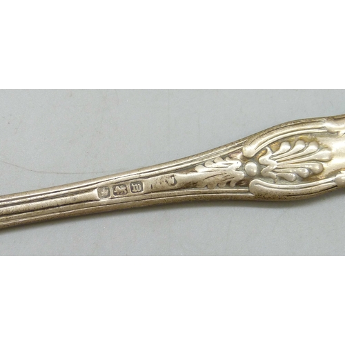 7026 - Two silver spoons including a George IV example, London, 1823, 76g total