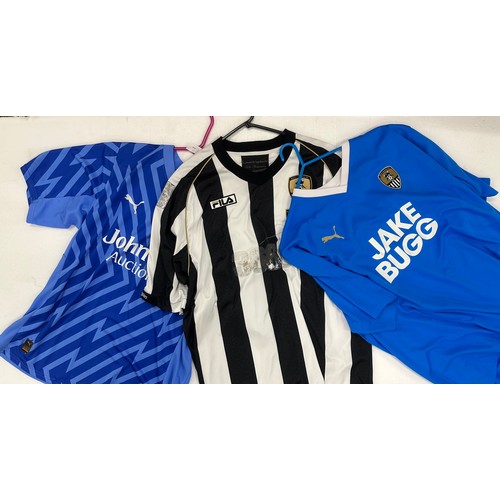 2286 - Three Notts County football shirts including 150th Anniversary shirt