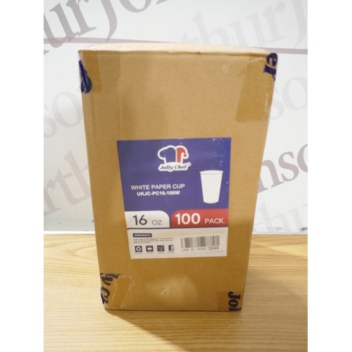 6142 - A box of miscellaneous items to include salt and pepper pots, paper cups, foil food containers, etc.... 