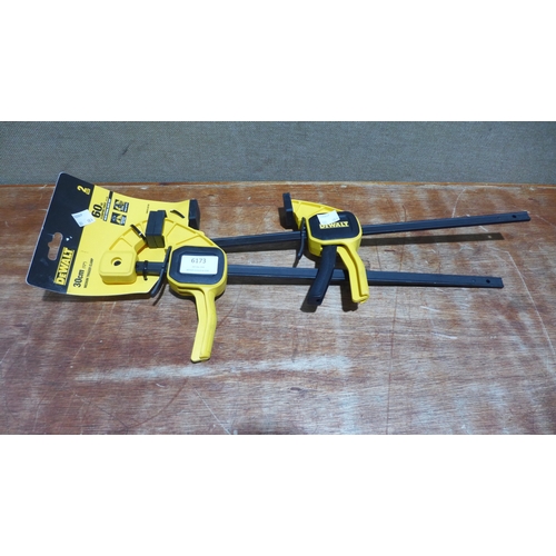 6173 - A pack of 2 DeWalt trigger 30cm clamps  (385-184) *This lot is subject to VAT