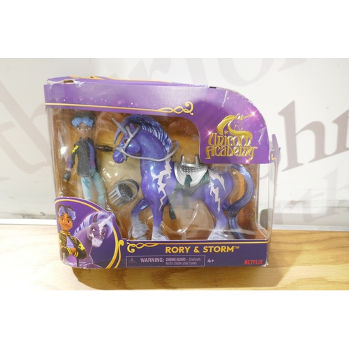 6161 - A box of children's toys to include Music Carpet, Doctor Squish, Unicorn Academy, etc. (SP516584440-... 