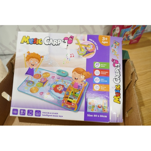 6161 - A box of children's toys to include Music Carpet, Doctor Squish, Unicorn Academy, etc. (SP516584440-... 