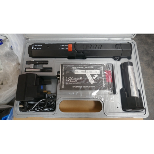5001 - A selection of hand tools and DIY consumables including a cordless screwdriver set, tin snips, plier... 