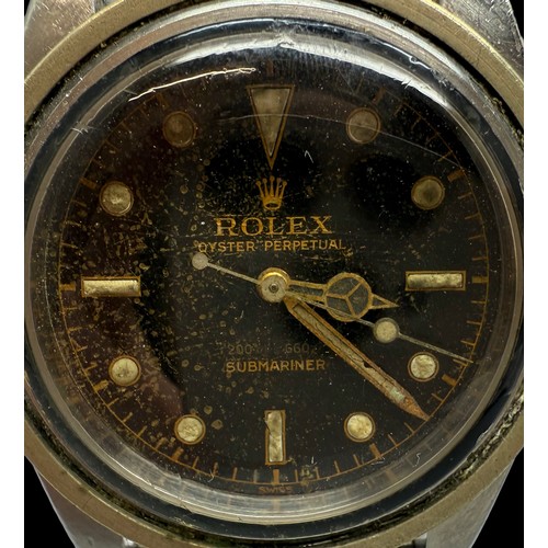 7100 - Rolex - a rare 1958 Oyster Perpetual Submariner wristwatch 'Big Crown', stainless steel case, refere... 