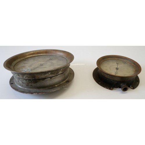 2287 - Two maritime pressure gauges manufactured by The Jas. Morrison Brass Mfg. Co. Ltd. based in Toronto,... 