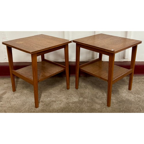 58 - A pair of teak occasional tables