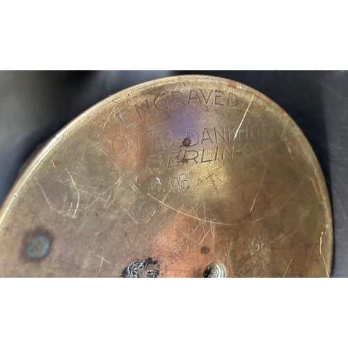 2280 - A trench art shell, a large German military shell, marked Magdeburg Jan 1917, the underside also mar... 