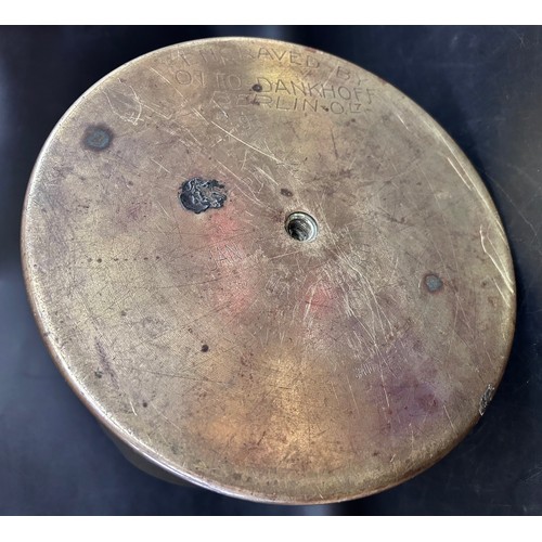2280 - A trench art shell, a large German military shell, marked Magdeburg Jan 1917, the underside also mar... 