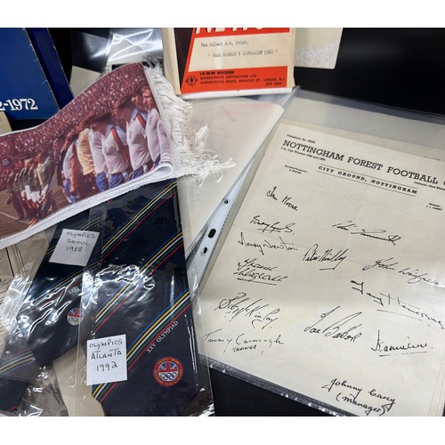 2186 - Football; assorted football collectables, two scrapbooks, Pathe News 8mm Real Madrid v Eintracht 196... 
