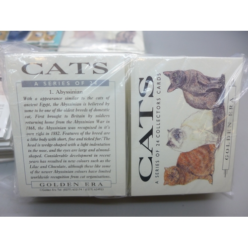 2193 - Forty Golden Era card sets - 20 Cats (24 cards a set) and 20 Classic Wolseley cars