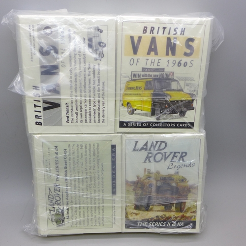 2207 - Forty Golden Era Car card sets - 20 Land Rover 2 and 3A Series Legends and 20 British Vans of the 19... 