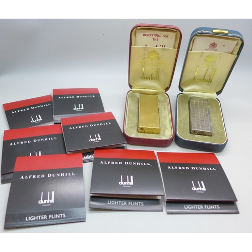 2234 - Two Dunhill lighters and spare flints *Not available for packing and posting*