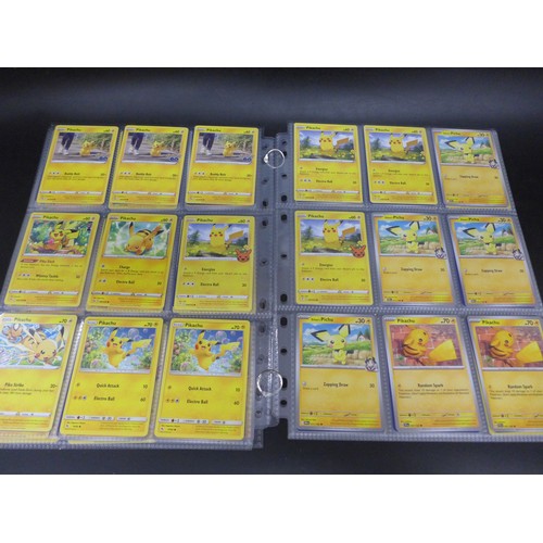 2225 - A large collection of 108 all Pikachu Pokemon cards including holographic, reverse holos, etc.