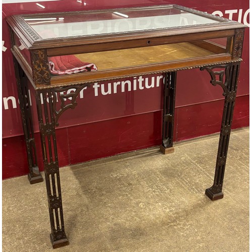 88 - A late Victorian Chippendale Revival carved mahogany bijouterie table