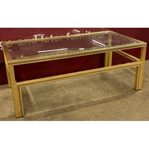 59 - A French Pierre Vandell gilt metal and glass topped rectangular coffee table