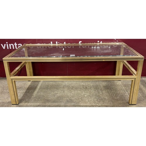 59 - A French Pierre Vandell gilt metal and glass topped rectangular coffee table