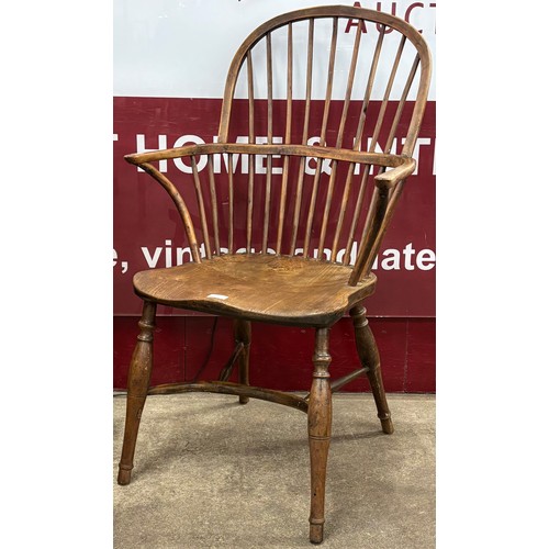 97 - A Victorian elm and yew Windsor chair