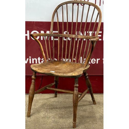 96 - A Victorian elm and yew Windsor chair