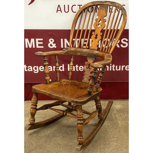 94 - A Victorian elm and beech Windsor rocking chair