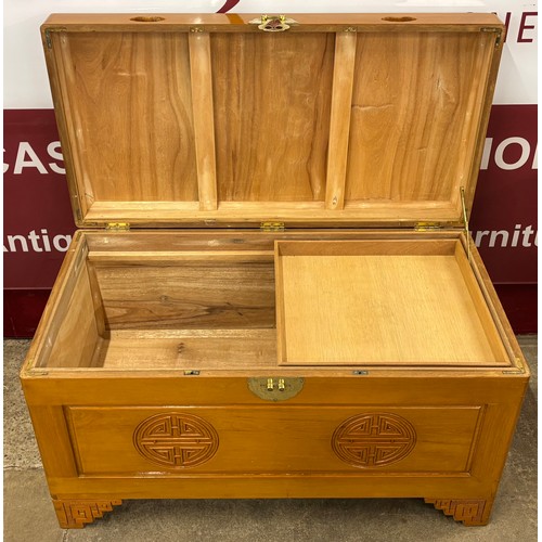 191 - A Chinese camphorwood blanket box