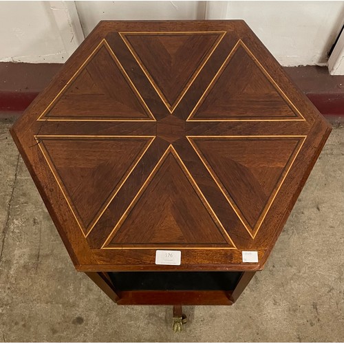 176 - A Regency style inlaid mahogany octagonal occasional table