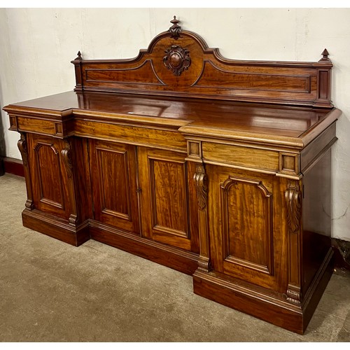 83 - A Victorian mahogany breakfront four door sideboard