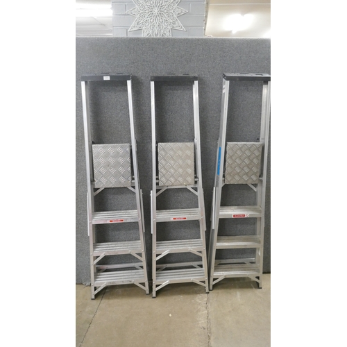 Three 4 rung step ladders *This lot is subject to VAT