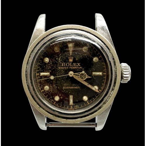 7100 - Rolex - a rare 1958 Oyster Perpetual Submariner wristwatch 'Big Crown', stainless steel case, refere...