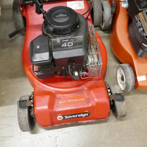 5001 - A Mountfield Emblem 83108 petrol driven lawnmower and a Sovereign 4HP self propelled lawnmower - bot... 