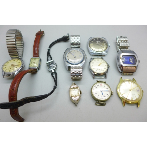 7142 - A collection of lady's and gentleman's mechanical wristwatches to include an ASA Digital example