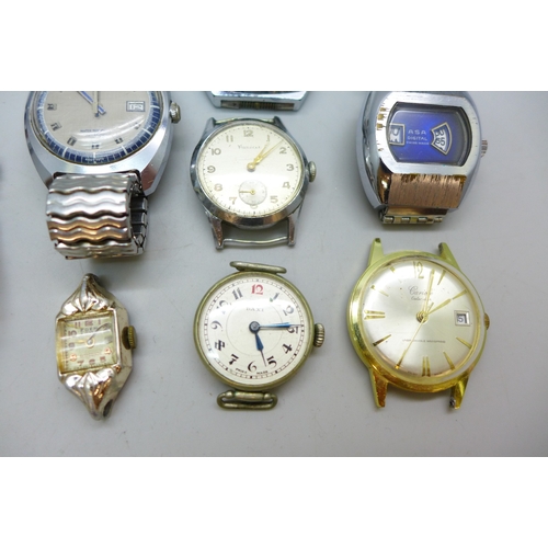7142 - A collection of lady's and gentleman's mechanical wristwatches to include an ASA Digital example