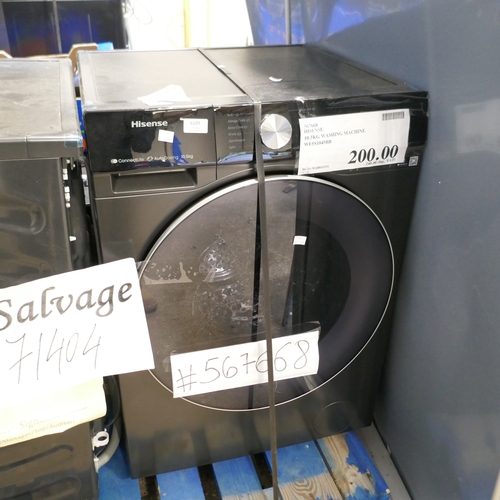 6134 - A Hisense 10.5kg black washing machine , original RRP £299.99 + VAT (384-272) *This lot is subject t... 