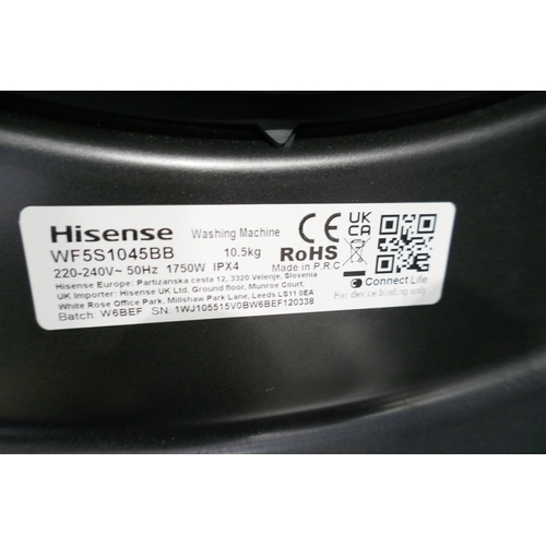 6134 - A Hisense 10.5kg black washing machine , original RRP £299.99 + VAT (384-272) *This lot is subject t... 