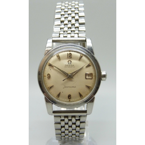 7159 - An Omega Seamaster automatic wristwatch with date aperture, 35mm including crown, on a stainless ste... 