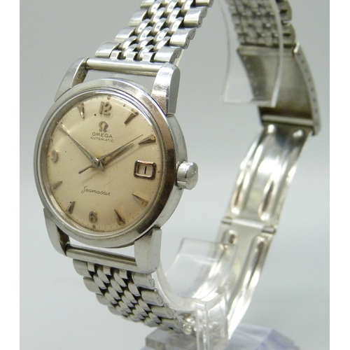 7159 - An Omega Seamaster automatic wristwatch with date aperture, 35mm including crown, on a stainless ste... 