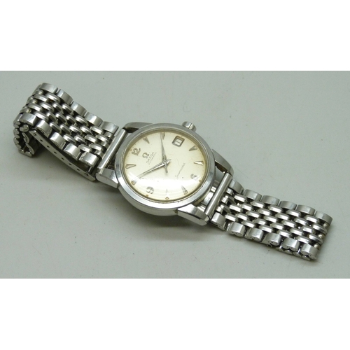 7159 - An Omega Seamaster automatic wristwatch with date aperture, 35mm including crown, on a stainless ste... 