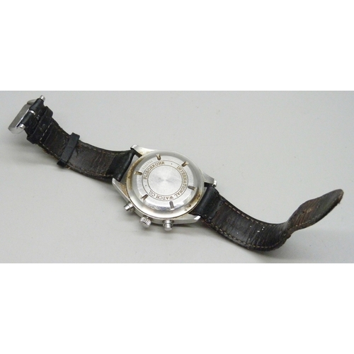 7161 - IWC, Schaffhausen, a Pilot black dial chronograph wristwatch with day/date aperture, with guarantee ... 