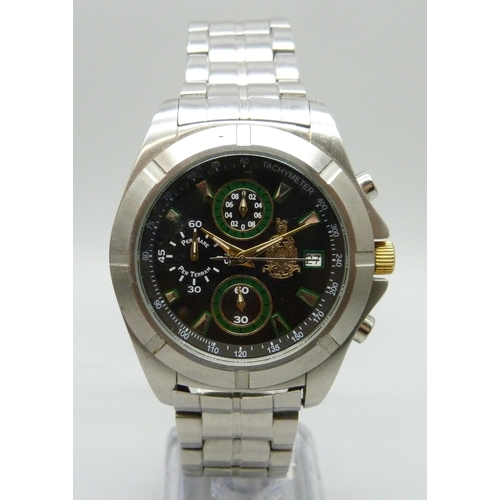 7162 - A Gibraltar chronograph wristwatch with date aperture, 45mm including crown, boxed
