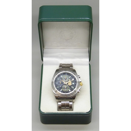 7162 - A Gibraltar chronograph wristwatch with date aperture, 45mm including crown, boxed