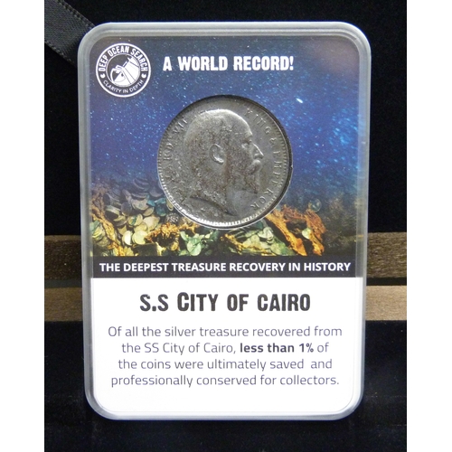 7170 - Coins - Deep Ocean Search, an S.S. City of Cairo Indian silver rupee set - 1862, 1907 and 1919 silve... 