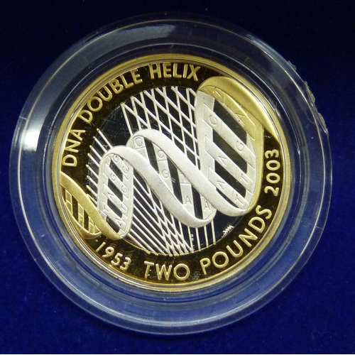 7174 - Coins - The Royal Mint, a 2003 silver proof piedfort three coin collection, cased and with certifica... 