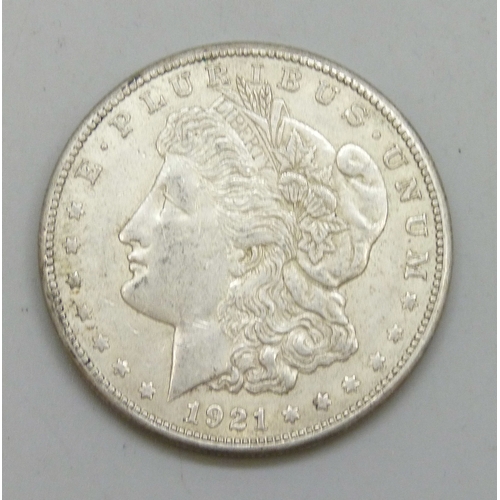 7175 - Coins - a 1921 silver USA Morgan Dollar