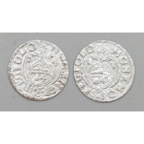 7178 - Two early 17th century silver hammered coins of Poland