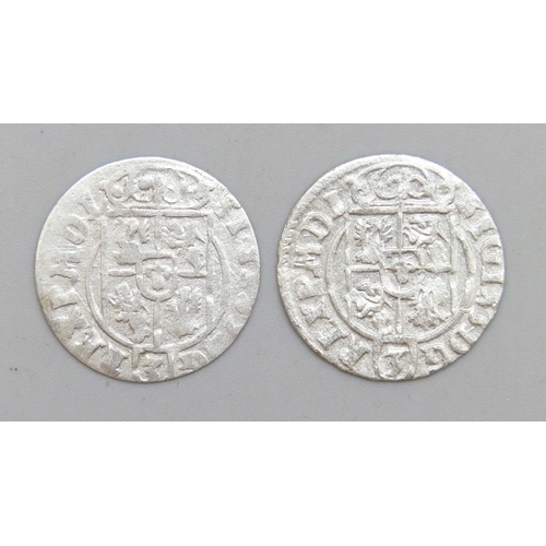 7178 - Two early 17th century silver hammered coins of Poland