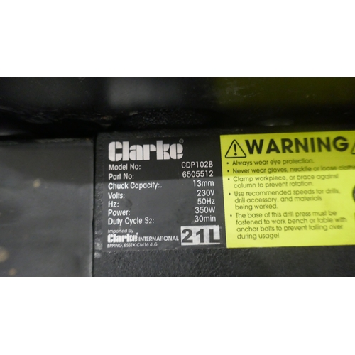 5026 - 2 Clarke metalworker CDP102B drill presses  **Sold as scrap ** This lot is subject to VAT