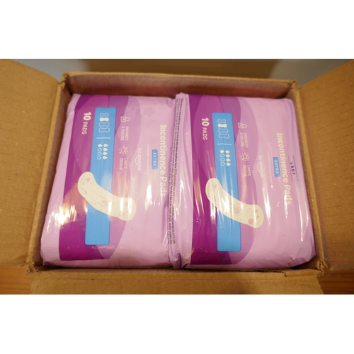 6012 - A box of women's incontinence  pads and a box of Lilets maternity breast pads (516662415-15) *This l... 