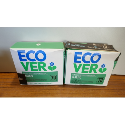 6016 - A box of miscellanous items to include medical supports/straps, Ecover dishwasher tablets, vintage l... 